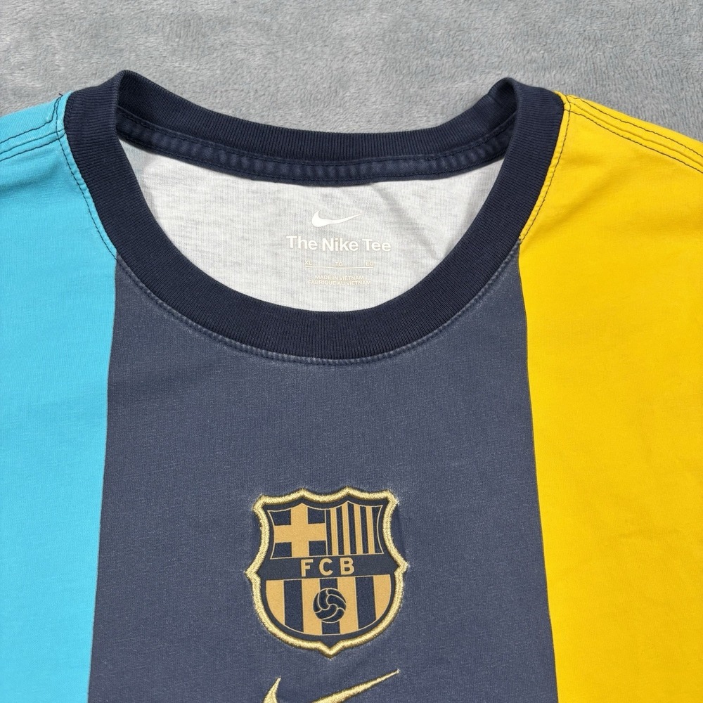 Nike FC Barcelona Away Soccer Tee T-Shirt Colorblock Men's Size XL - Picture 2 of 7